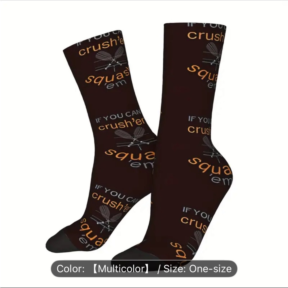 Crush'em Multicolor Socks squash sports racquet